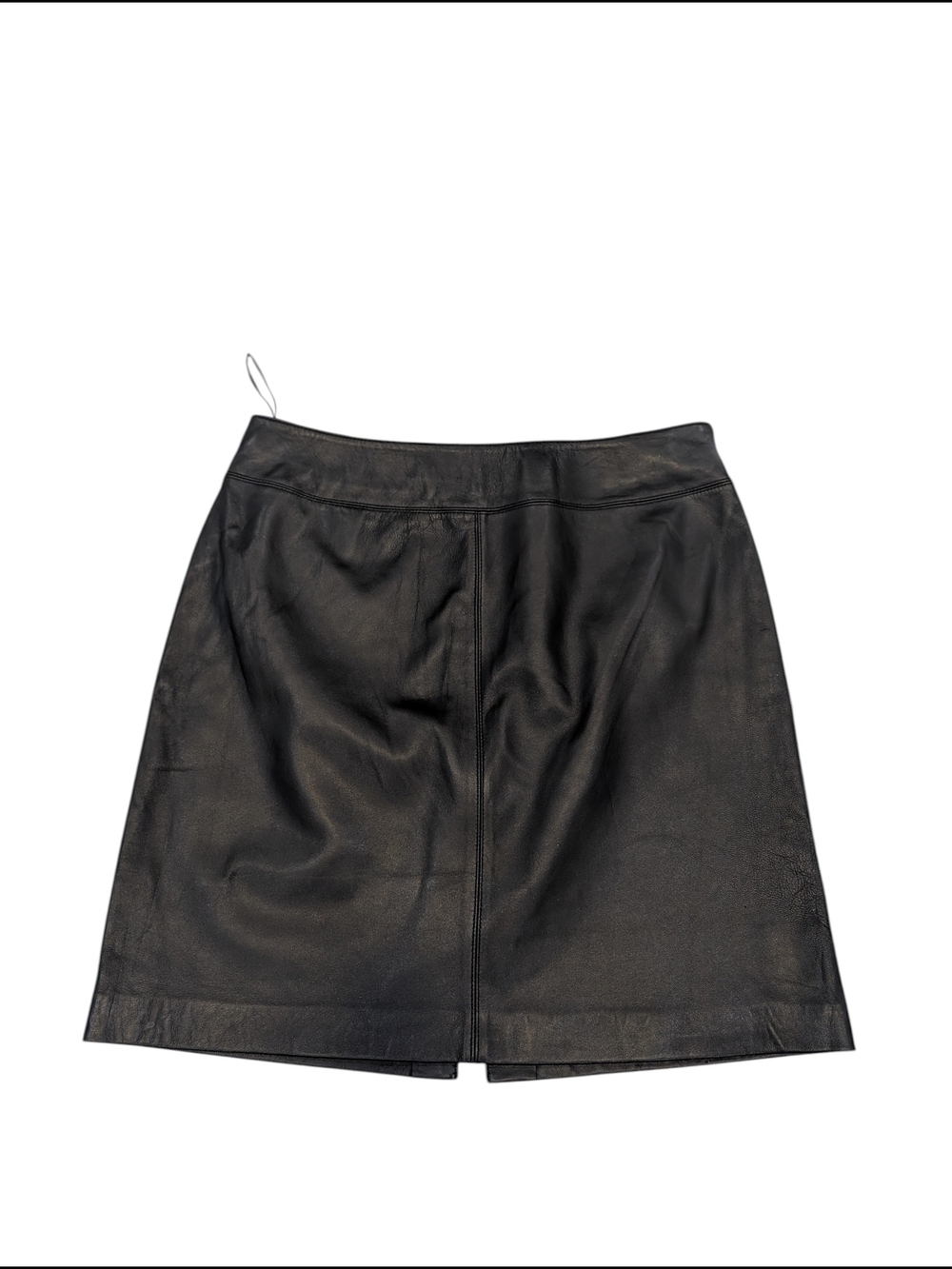Jaclyn Smith Classic Genuine Leather Skirt Womens 14 Black Pencil Midi Vintage